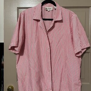Bechamel Men's Red and White Striped Shirt
